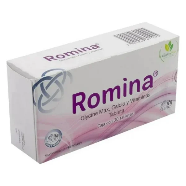 00750124960102L1 Romina con 30 tabletas glycine max calcio y vitaminas