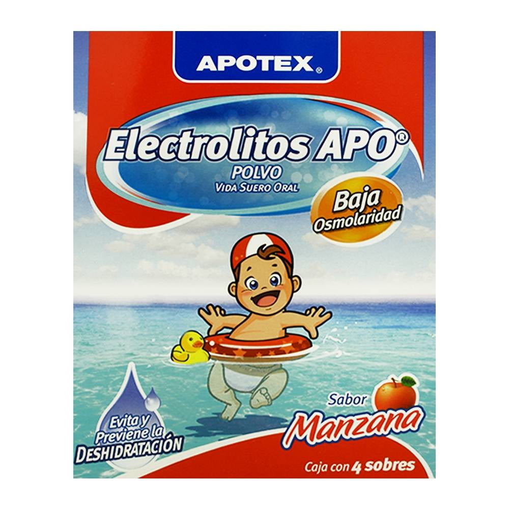 ELECTROLITOS APO MANZANA Polvo en Sobres - c/4