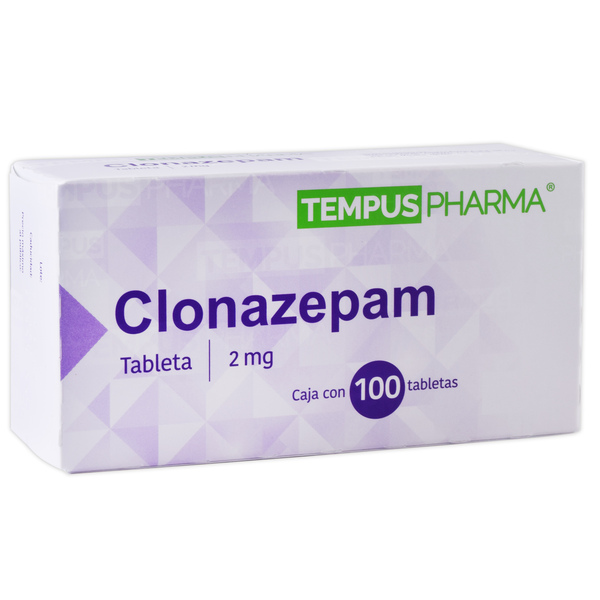 Clonazepam 2mg con 100 tabletas