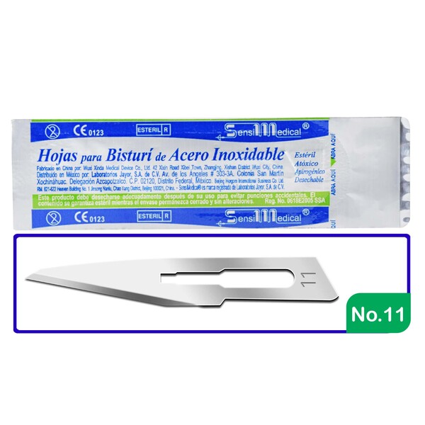 HOJA PARA BISTURI SENSIMEDICAL 11 Pieza - 1 Pieza 1 HOJA PARA BISTURI SENSIMEDICAL 11 Pieza - 1 Pieza