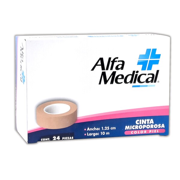 TELA ADHESIVA ALFA MEDICAL 1.25CMX10M Caja - c/24
