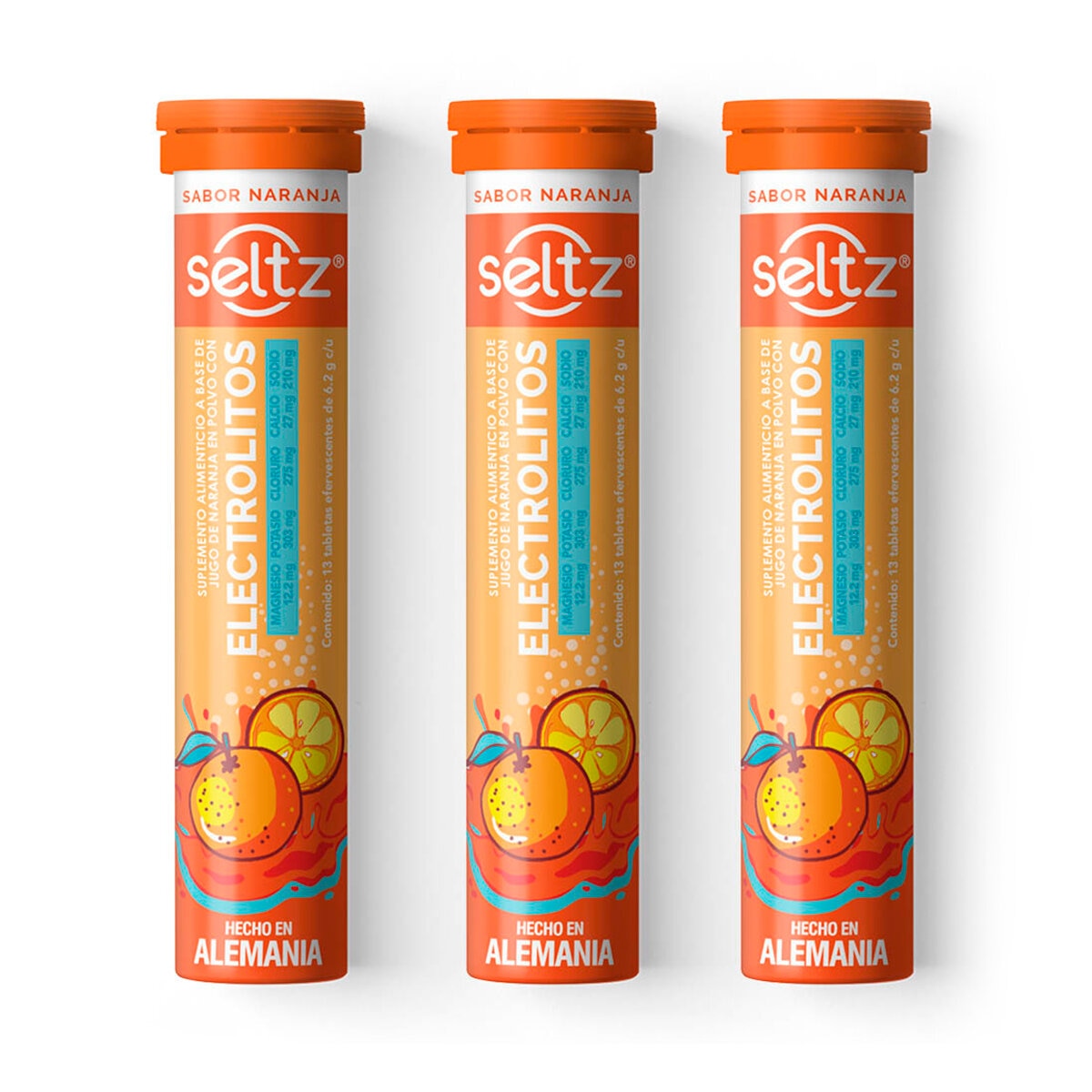 SELTZ ELECTROLITOS TUBO NARANJA Tabletas Efervescentes - c/13