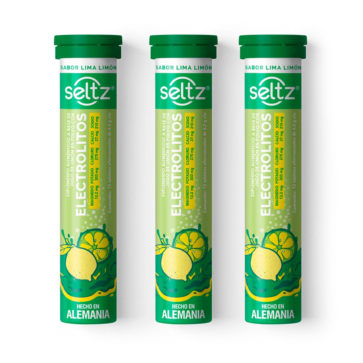 SELTZ ELECTROLITOS TUBO LIMA LIMON Tabletas Efervescentes - c/13