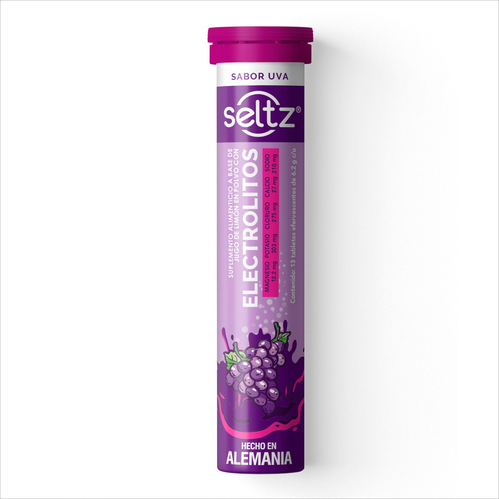 SELTZ ELECTROLITOS TUBO UVA Tabletas Efervescentes - c/13