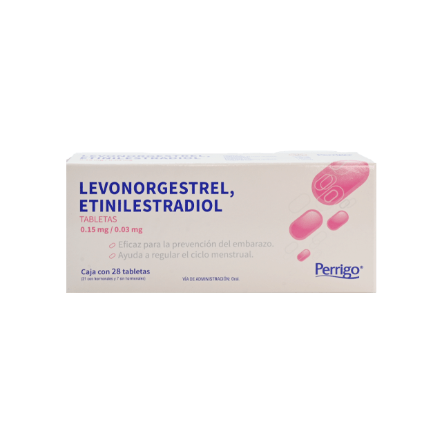 LEVONORGESTREL, ETINILESTRADIOL Tabletas - c/28