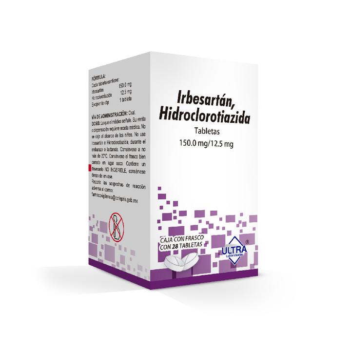 IRBESARTAN, HIDROCLOROTIAZIDA 12.5/150MG ULTRA Tabletas - c/28