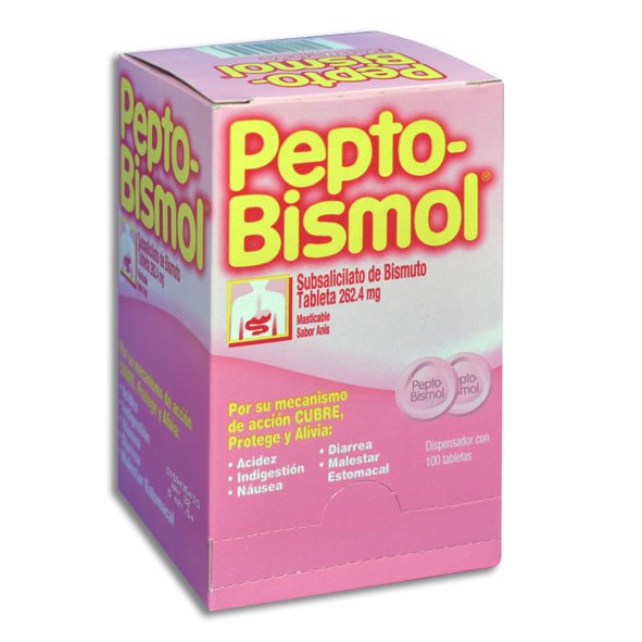 PEPTO BISMOL EXHIBIDOR Tabletas Masticables - c/100