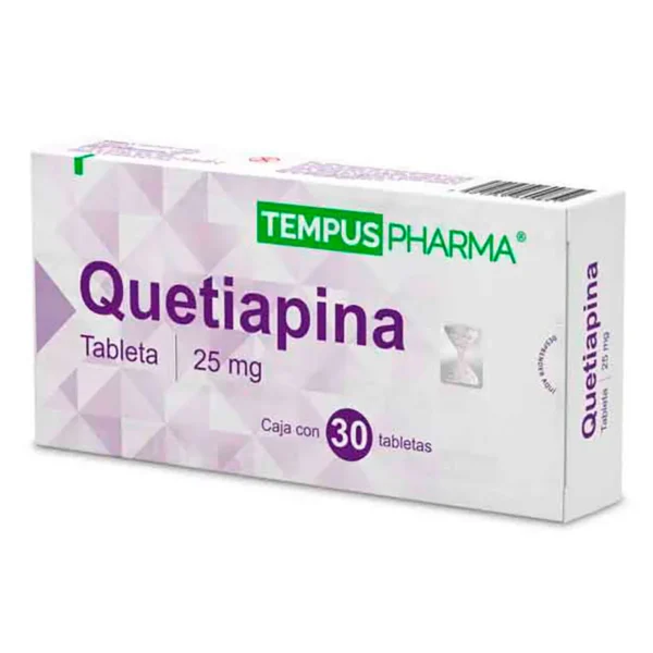 7501249600851_00 Quetiapina Caja con 30 tabletas  ranuradas de 25 mg