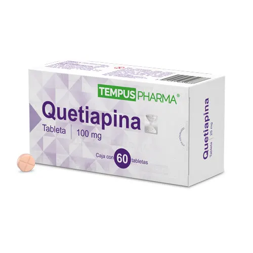 7501249600868 Quetiapina Caja con 60 tabletas  birranuradas de 100 mg