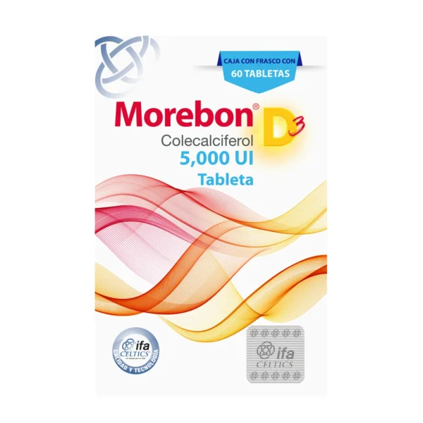 7501249600943_1_1 Colecalciferol Morebon 5000ui con 60 tabletas frasco