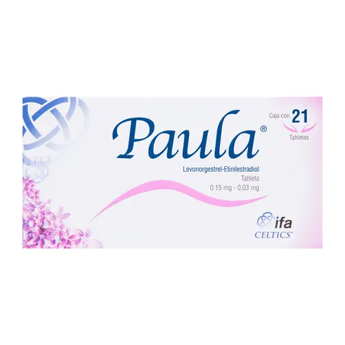 7501249601902_3 Paula Levonorgestrel-Etinilestradiol Caja con 21 tabletas de 0.15/0.03 mg