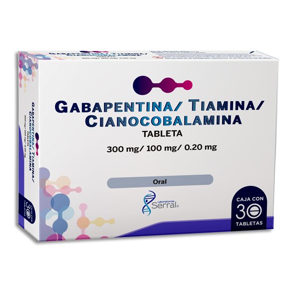 GABAPENTINA/ TIAMINA/ CIANOCOBALAMINA SERRAL Tabletas - c/30