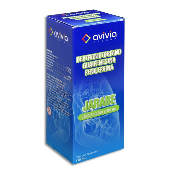 DEXTROMETORFANO, GUAIFENESINA,PARACETAMOL AVIVIA Jarabe - 118 ml