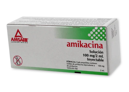 AMIKACINA 100MG AMSA Solucion Inyectable - c/2