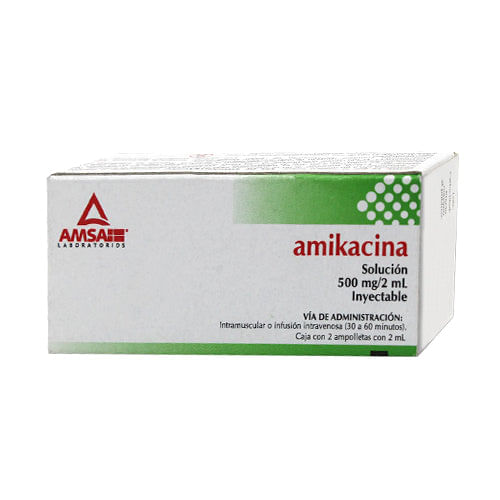 AMIKACINA 500MG AMSA Solucion Inyectable - c/2