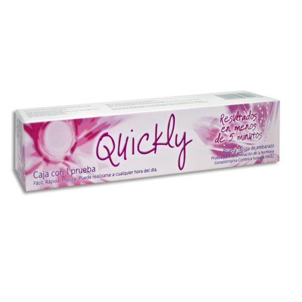PRUEBA DE EMBARAZO TIPO PLUMA QUICKLY Caja - 1 Pieza