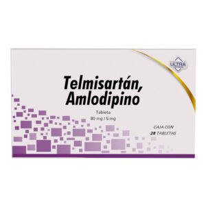 TELMISARTAN,AMLODIPINO 80/5MG ULTRA Tabletas - c/28