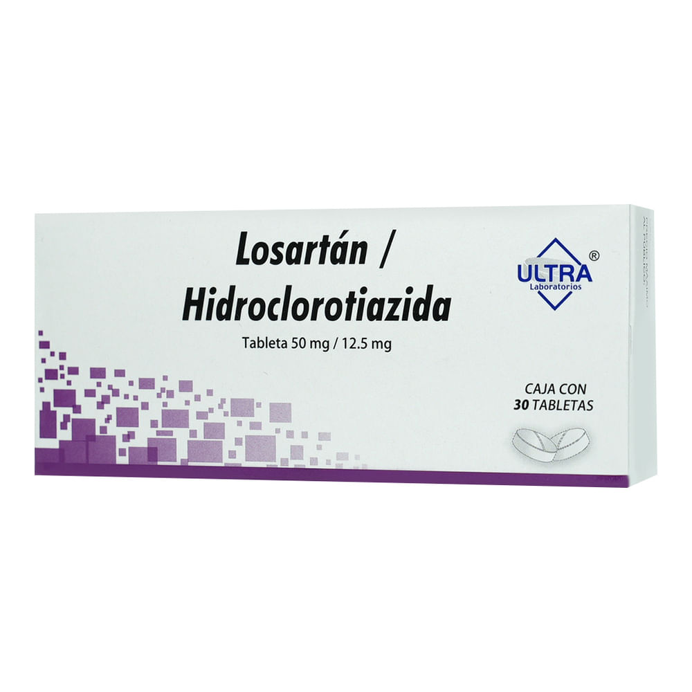 LOSARTAN / HIDROCLOROTIAZIDA 50/12 LOSARTAN / HIDROCLOROTIAZIDA 50/12.5MG ULTRA Tabletas - c/30