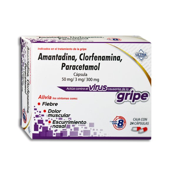 AMANTADINA , CLORFENAMINA , PARACETAMOL ULTRA Capsulas - c/24