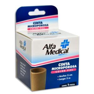 CINTA MICROPOROSA PIEL ALFA MEDICAL 1.25CMX10M Caja - c/24