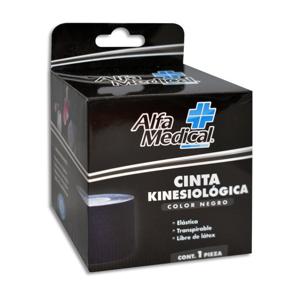 CINTA KINESIOLOGICA 5CM X5M NEGRO Caja - c/1