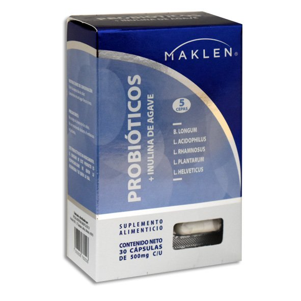 PROBIOTICOS + INULINA DE AGAVE MAKLEN Capsulas - c/30