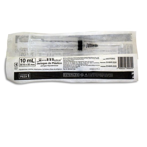 JERINGA 10ML 22X32 NEG SENSIMEDICAL Pieza - 1 Pieza