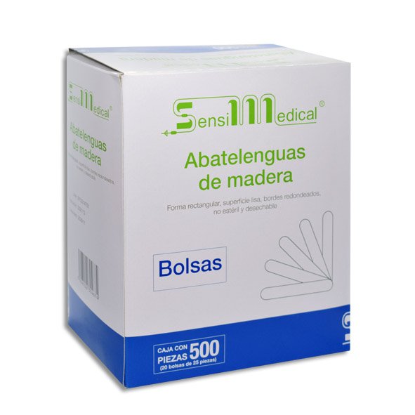 ABATELENGUAS DE MADERA SENSIMEDICAL (20 B/25) Bolsa - c/500 1 ABATELENGUAS DE MADERA SENSIMEDICAL (20 B/25) Bolsa - c/500