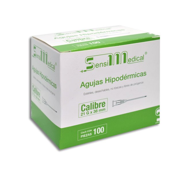 AGUJA HIP SENSIMEDICAL 21X38 Caja - c/100 1 AGUJA HIP SENSIMEDICAL 21X38 Caja - c/100