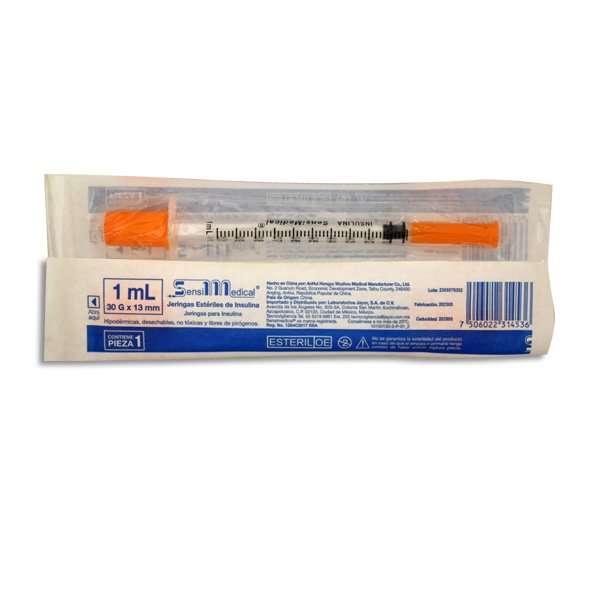 JERINGA 1ML INSULINA 30X13 SENSIMEDICAL Pieza - 1 Pieza