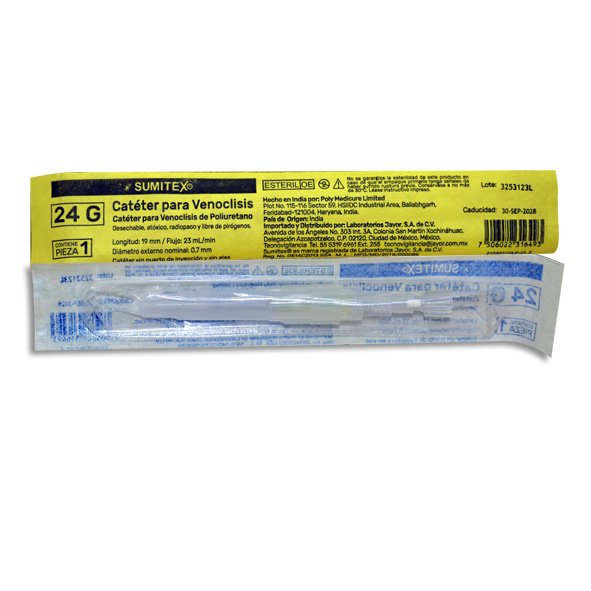CATETER DE POLIURETANO CAL24 Pieza - 1 Pieza 1 CATETER DE POLIURETANO CAL24 Pieza - 1 Pieza