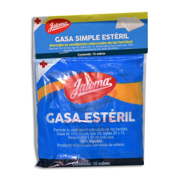 GASA ESTERILIZADA 10X10CM JALOMA Bolsa - c/10