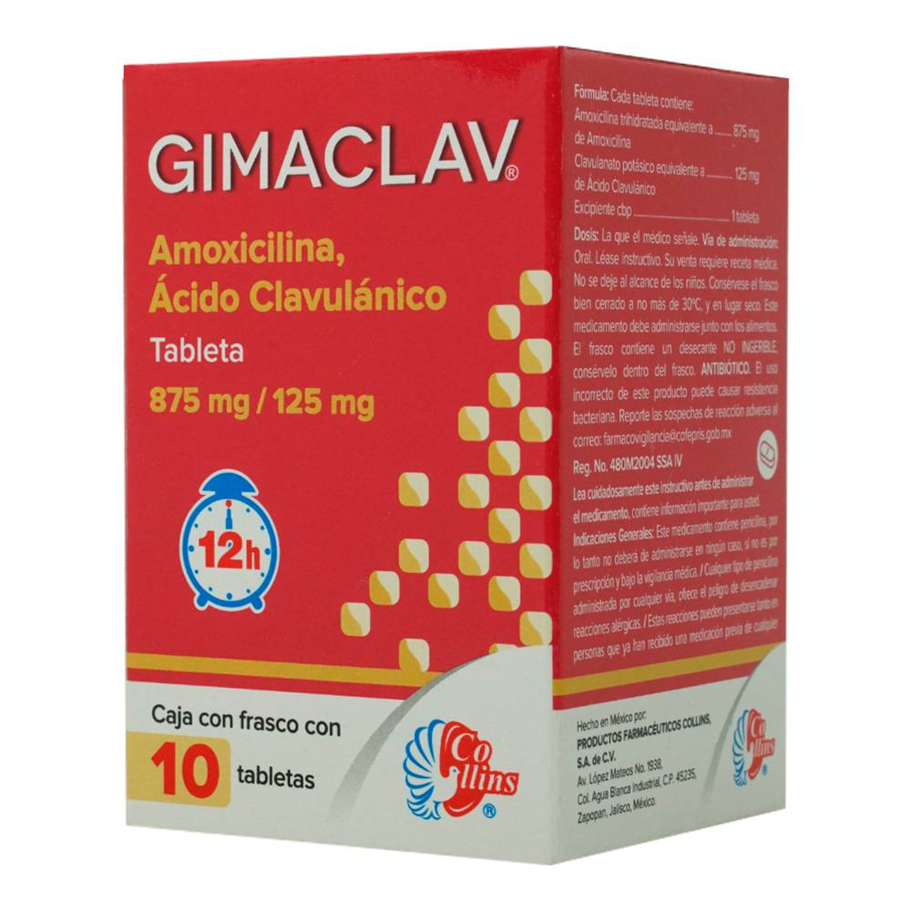 GIMACLAV 875/125MG Tabletas - c/10
