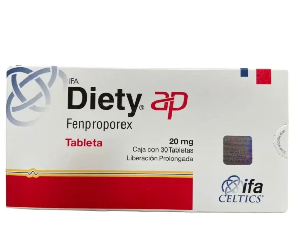 DIETY AP 20mg c-30 tab (Fenproporex) Diety AP Fenproporex caja c/30 tabletas de liberación prolongada de 20 mg