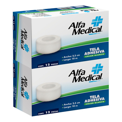 TELA ADHESIVA ALFA MEDICAL 2.5CMX10M Caja - c/12