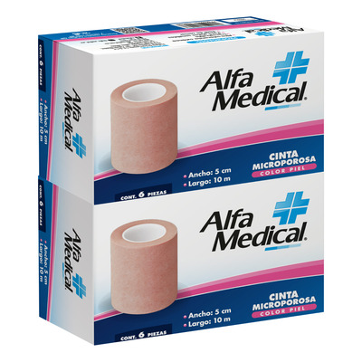 CINTA MICROPOROSA PIEL ALFA MEDICAL 5CMX10M Caja - c/6