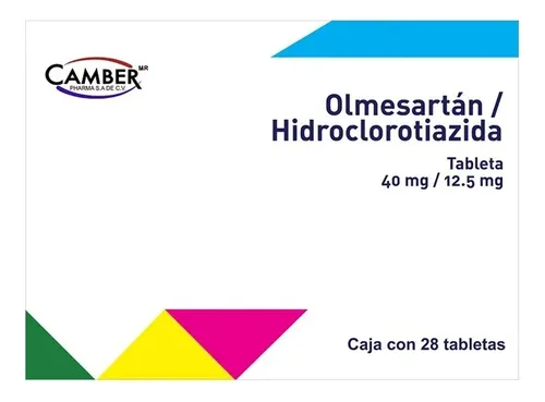 OLMESARTAN / HIDROCLOROTIAZIDA 40/12.5MG CAMBER Tabletas - c/28