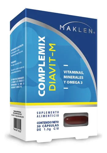COMPLEMIX DIAVIT-M VITAMINAS , MINERALES Y OMEGA 3 MAKLEN Capsulas - c/30