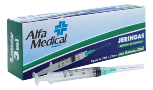 JERINGA 3ML 21X32 VDE ALFA MEDICAL Caja - c/5