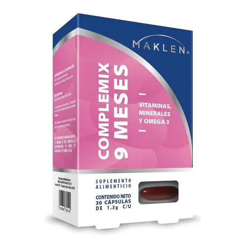 COMPLEMIX 9 MESES VITAMINAS , MINERALES Y OMEGA MAKLEN Capsulas - c/30