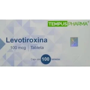 Levotiroxina caja c/100 tabletas de 100 mcg