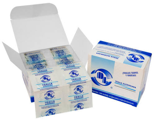 TOALLAS ALCOHOLADAS Caja - c/100 1 TOALLAS ALCOHOLADAS Caja - c/100