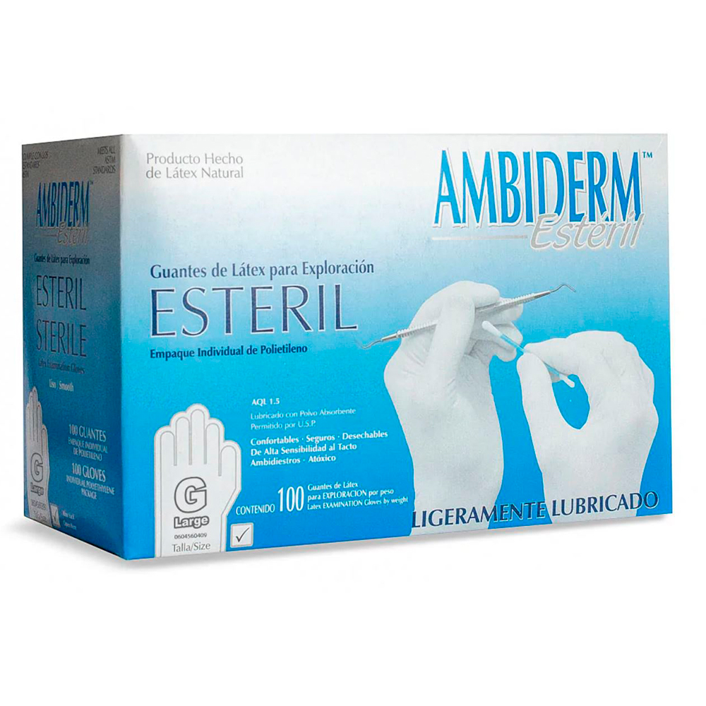GUANTE AMBIDERM ESTERIL GRANDE Caja - c/100
