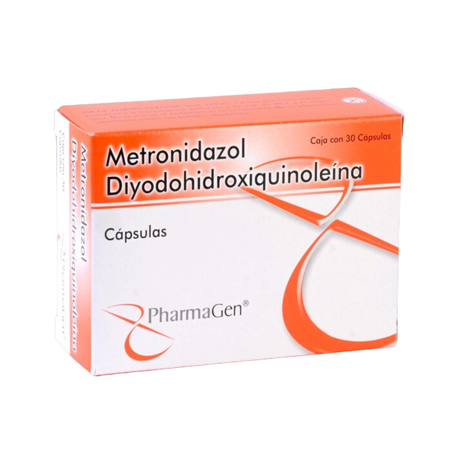 METRONIDAZOL DIYODOHIDROXIQUINOLEINA     Capsulas - c/30