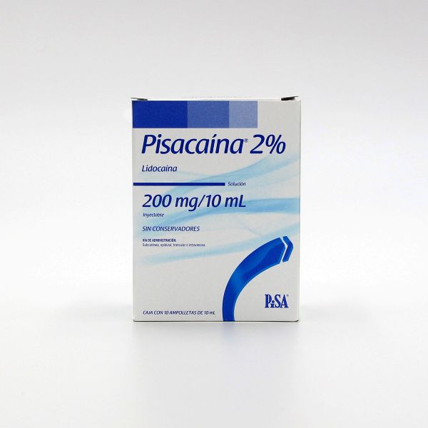PISACAINA 2% 10ML Solucion Inyectable - c/10