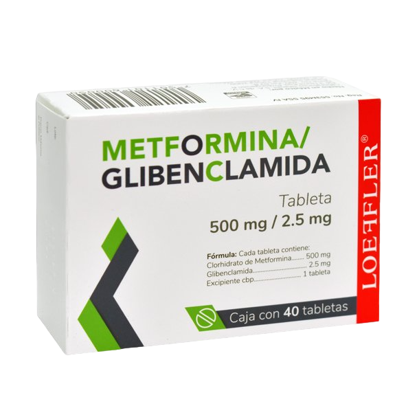 GLIBENCLAMIDA/ METFORMINA 2.5/500 LOEFFLER Tabletas - c/40