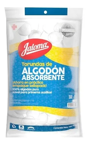 TORUNDAS de ALGODÓN ABSORBENTE (Jaloma) Bolsa c/100 Pzs. (50g).