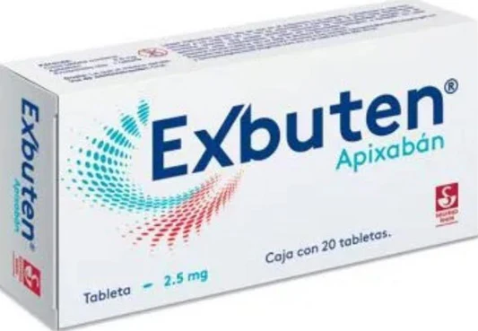 EXBUTEN Apixabán 2.5mg con 20 comp