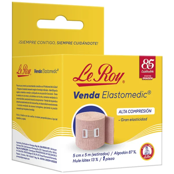 VENDA ELASTOMEDIC (Le Roy) A:  5cm. L: 5mt. c/1 Pza.