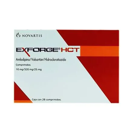 EXFORGE HCT c/28 COMPS. 10/320/25 MG. Amlodipino + Valsartán + Hidroclorotiazida